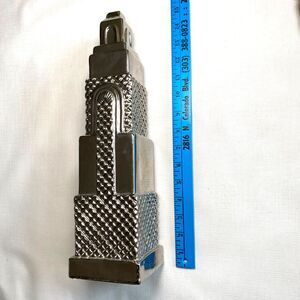 NEW! SILVER CHROME Porcelain CHRYSLER BUILDING Art Deco SKYSCRAPER! Sculpture
